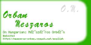orban meszaros business card